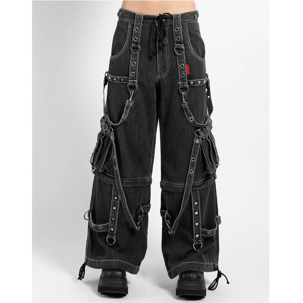 Tripp NYC - Denim Strap Wide leg trousers - Black